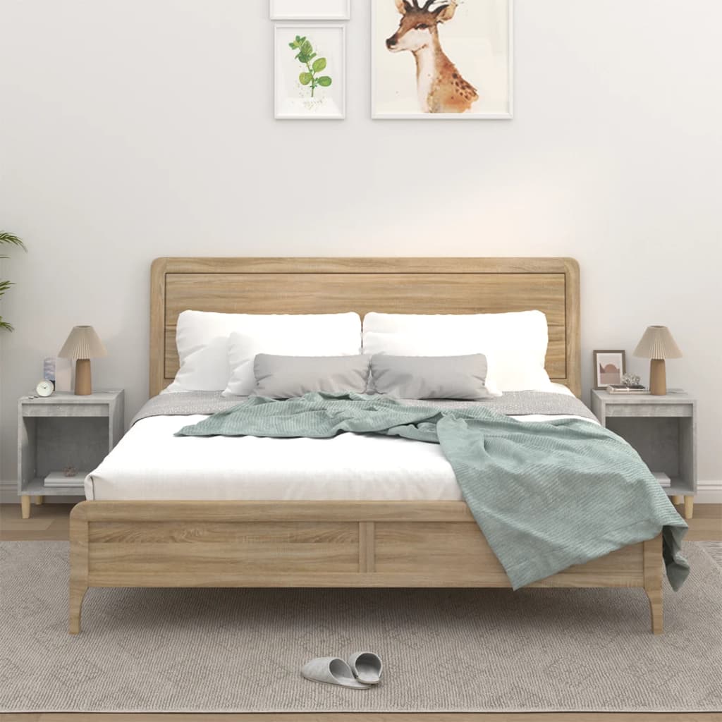 Yöpöydät 2 kpl betoninharmaa 40x35x50 cm - Sisustajankoti.fi