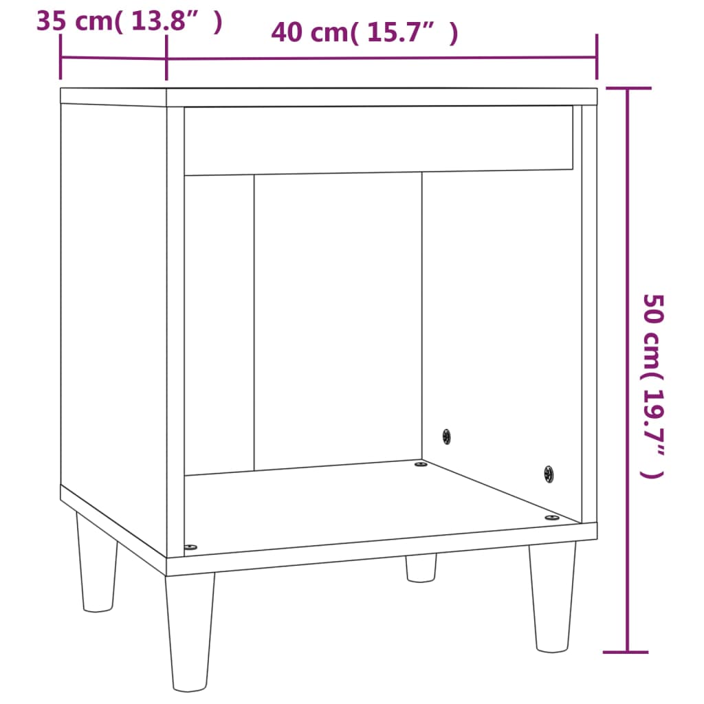 Yöpöydät 2 kpl ruskea tammi 40x35x50 cm - Sisustajankoti.fi