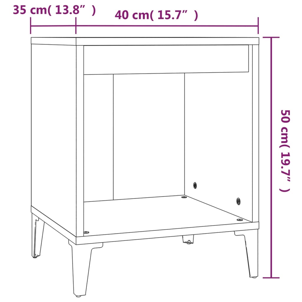 Yöpöydät 2 kpl musta 40x35x50 cm - Sisustajankoti.fi