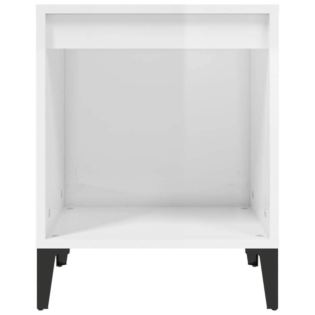 Yöpöydät 2 kpl korkeakiilto valkoinen 40x35x50 cm - Sisustajankoti.fi