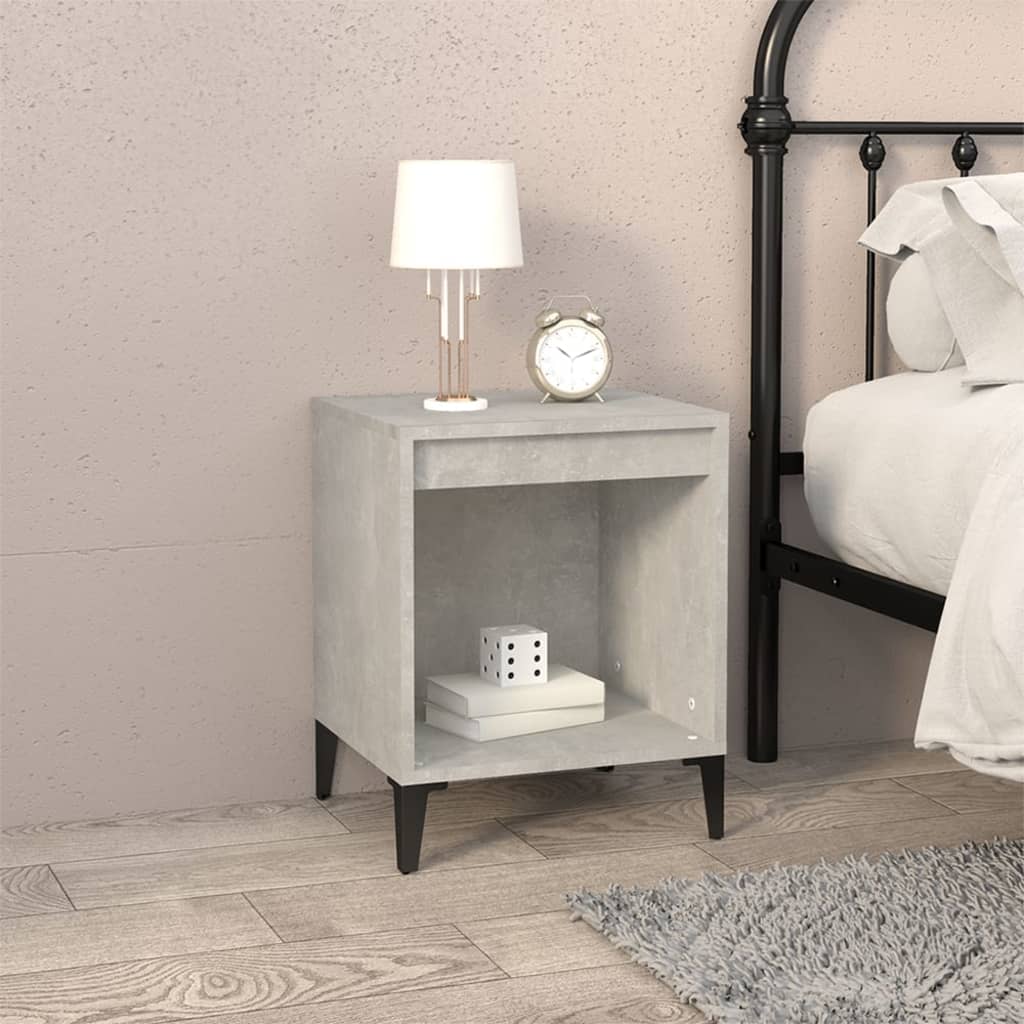 Yöpöydät 2 kpl betoninharmaa 40x35x50 cm - Sisustajankoti.fi