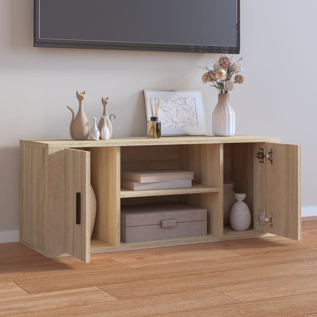 TV-taso Sonoma-tammi 100x35x40 cm tekninen puu - Sisustajankoti.fi