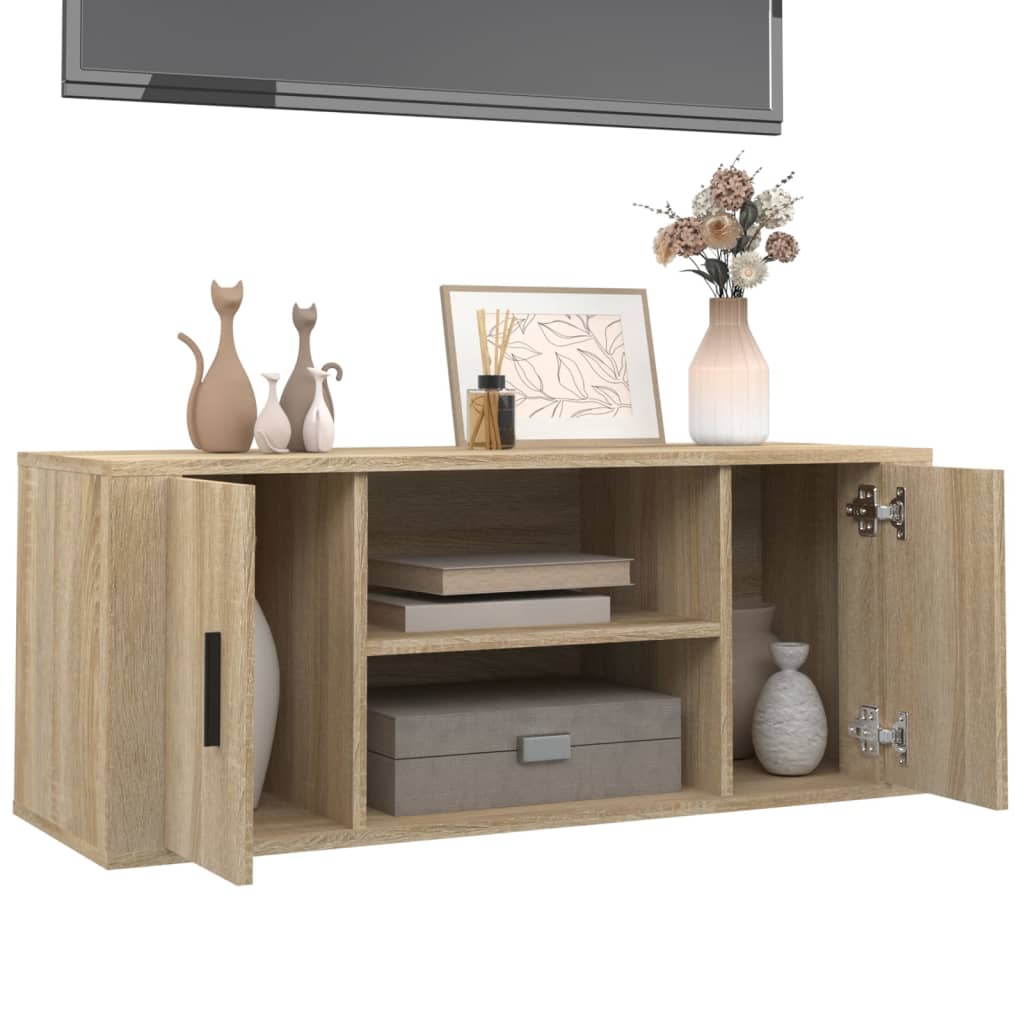 TV-taso Sonoma-tammi 100x35x40 cm tekninen puu - Sisustajankoti.fi