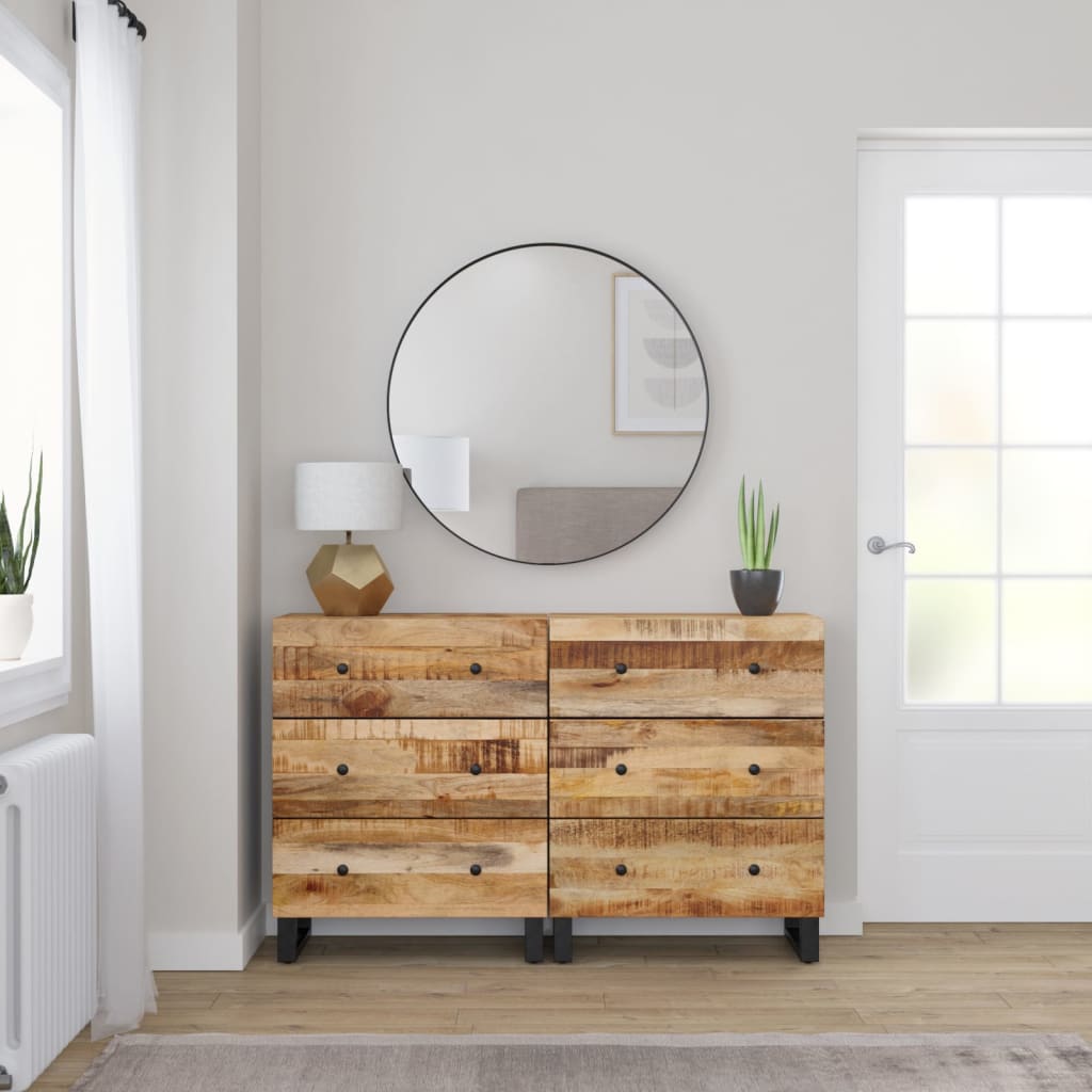 Senkit 2 kpl 60x33x75 cm karkea mangopuu - Sisustajankoti.fi