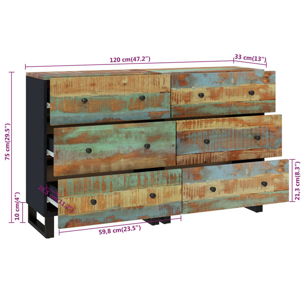 Senkit 2 kpl 60x33x75 cm kierrätetty täyspuu - Sisustajankoti.fi