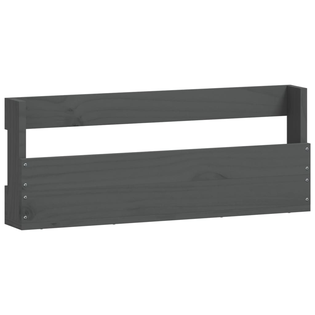 Seinäkenkätelineet 2 kpl harmaa 59x9x23 cm täysi mänty - Sisustajankoti.fi