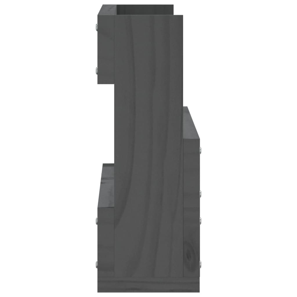 Seinäkenkätelineet 2 kpl harmaa 59x9x23 cm täysi mänty - Sisustajankoti.fi