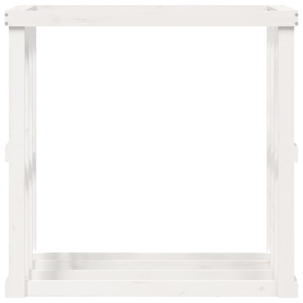 Polttopuuteline ulos valkoinen 108x52x106 cm täysi mänty - Sisustajankoti.fi
