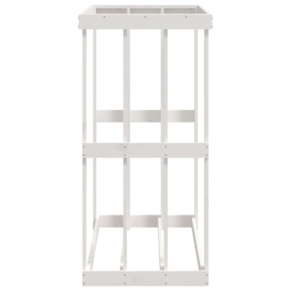 Polttopuuteline ulos valkoinen 108x52x106 cm täysi mänty - Sisustajankoti.fi