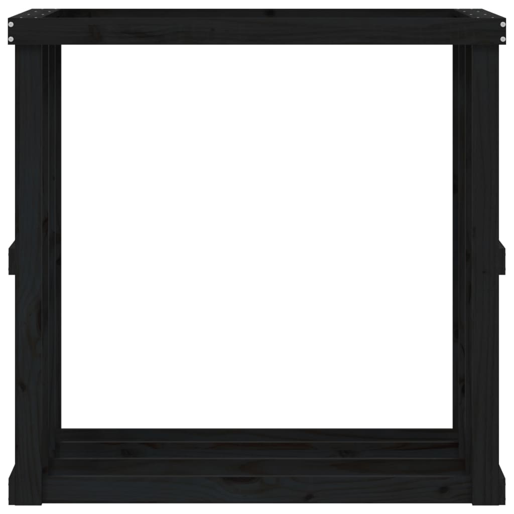 Polttopuuteline ulos musta 108x52x106 cm täysi mänty - Sisustajankoti.fi