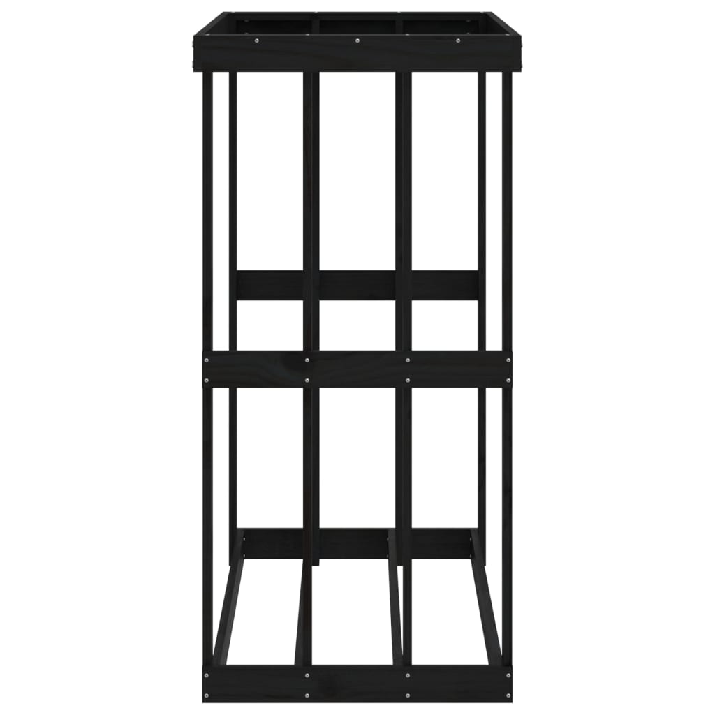 Polttopuuteline ulos musta 108x52x106 cm täysi mänty - Sisustajankoti.fi