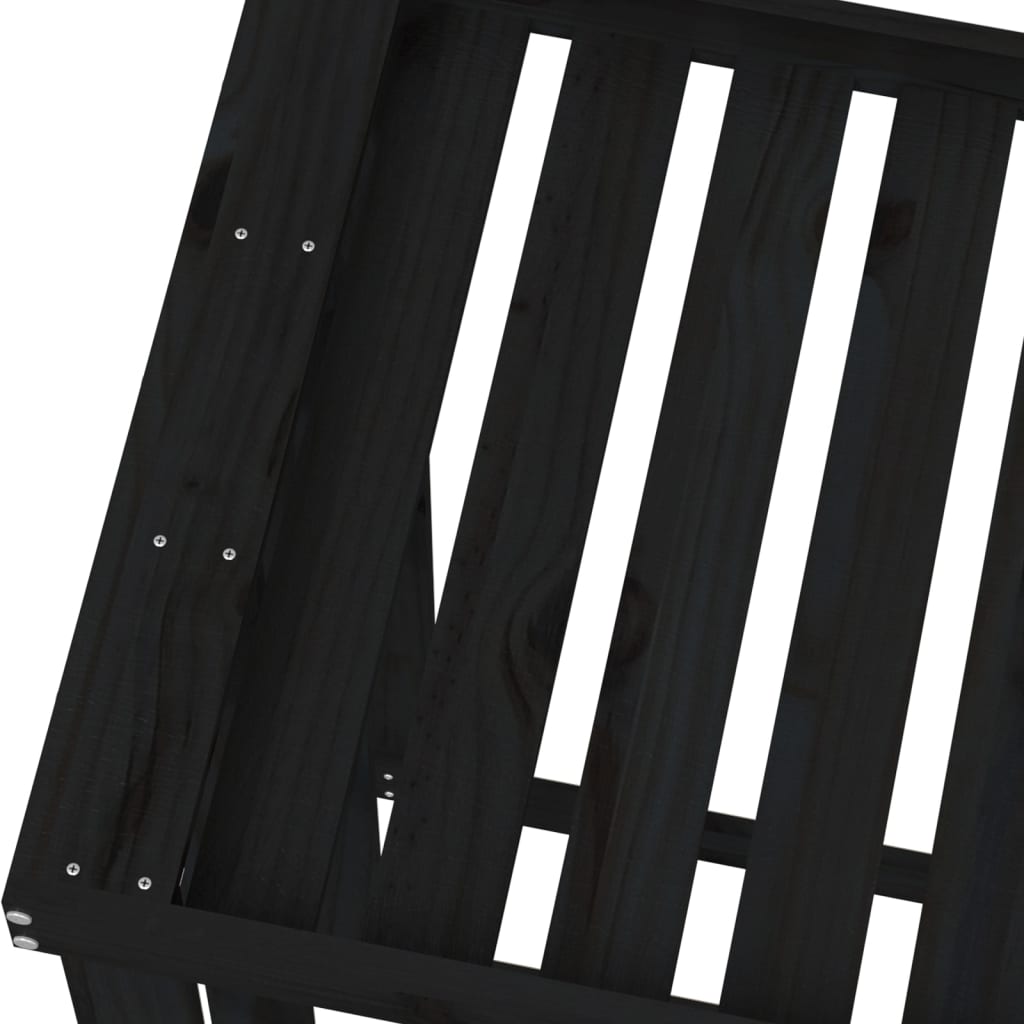 Polttopuuteline ulos musta 108x52x106 cm täysi mänty - Sisustajankoti.fi