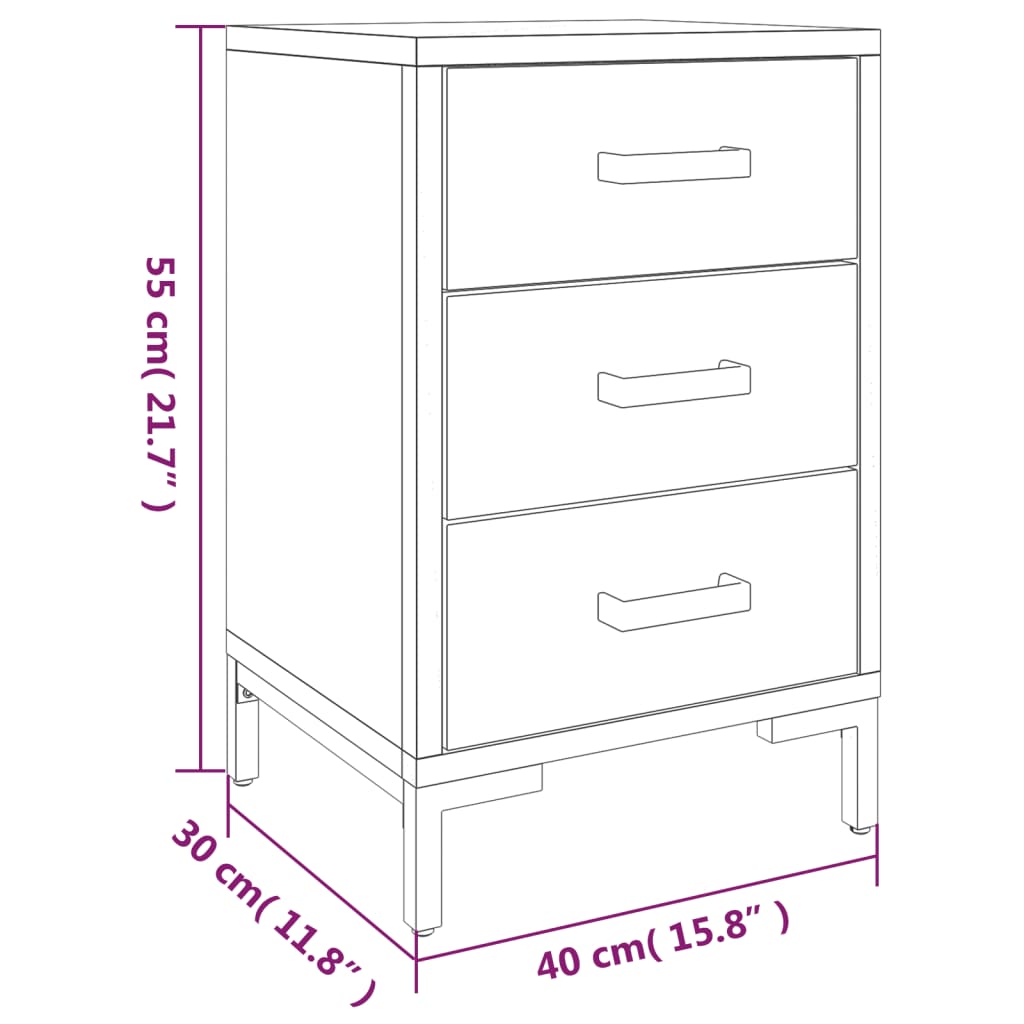 Yöpöydät 2 kpl musta 36x30x54 cm täysi mänty - Sisustajankoti.fi