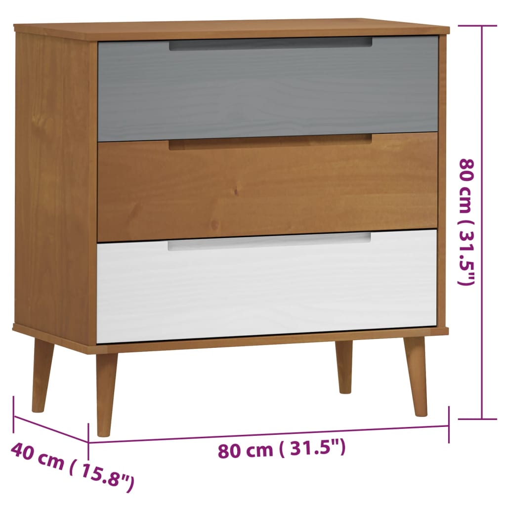 Kaappi MOLDE ruskea 80x40x80 cm täysi mänty - Sisustajankoti.fi