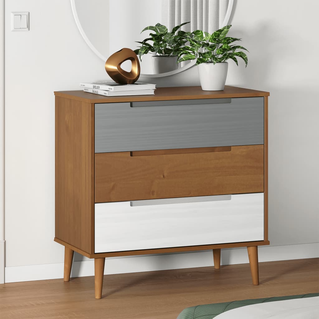Kaappi MOLDE ruskea 80x40x80 cm täysi mänty - Sisustajankoti.fi