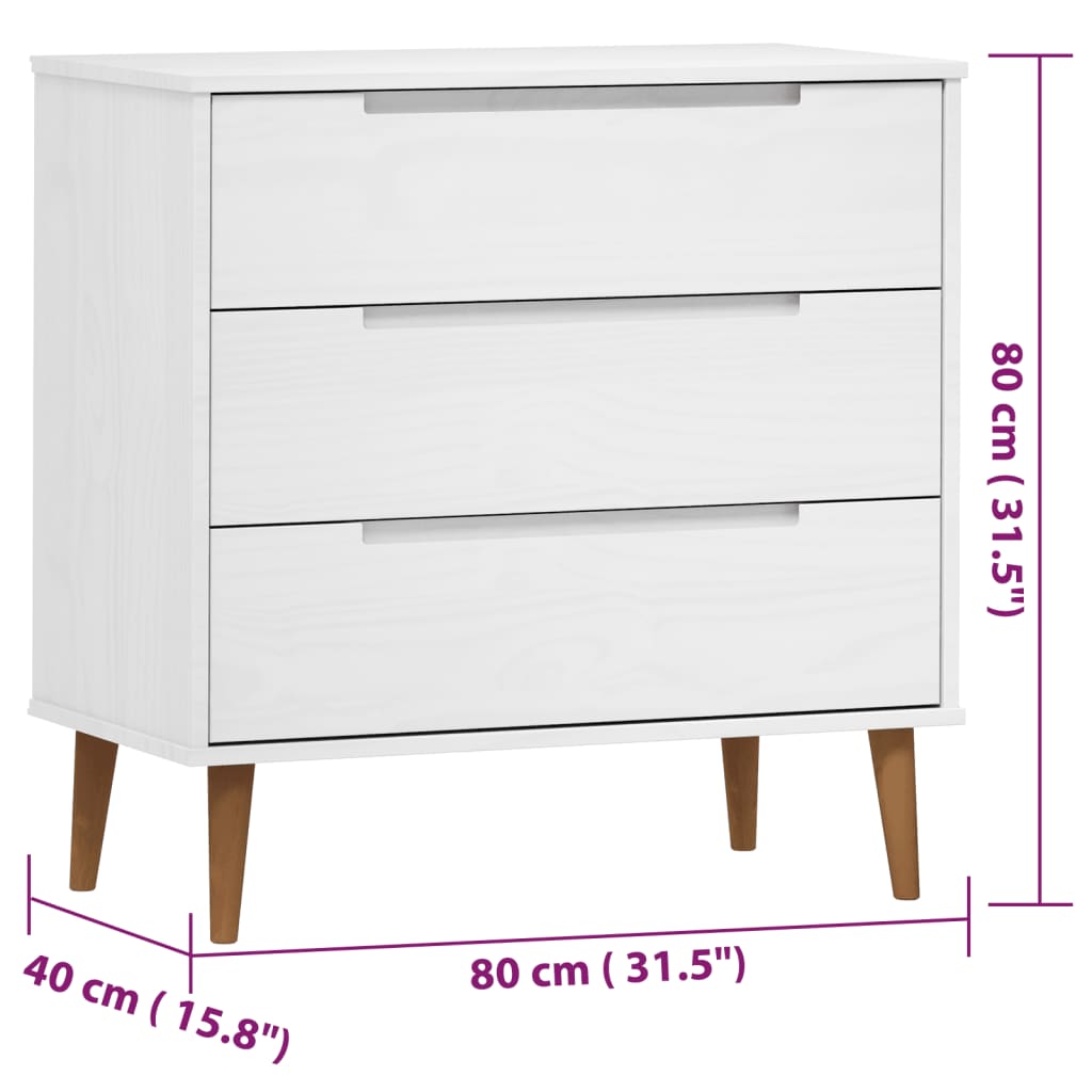 Kaappi MOLDE valkoinen 80x40x80 cm täysi mänty - Sisustajankoti.fi