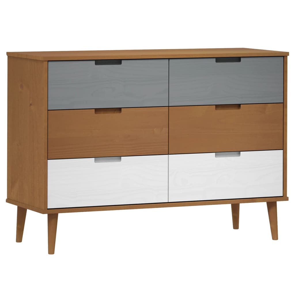 Kaappi MOLDE ruskea 113x40x80 cm täysi mänty - Sisustajankoti.fi