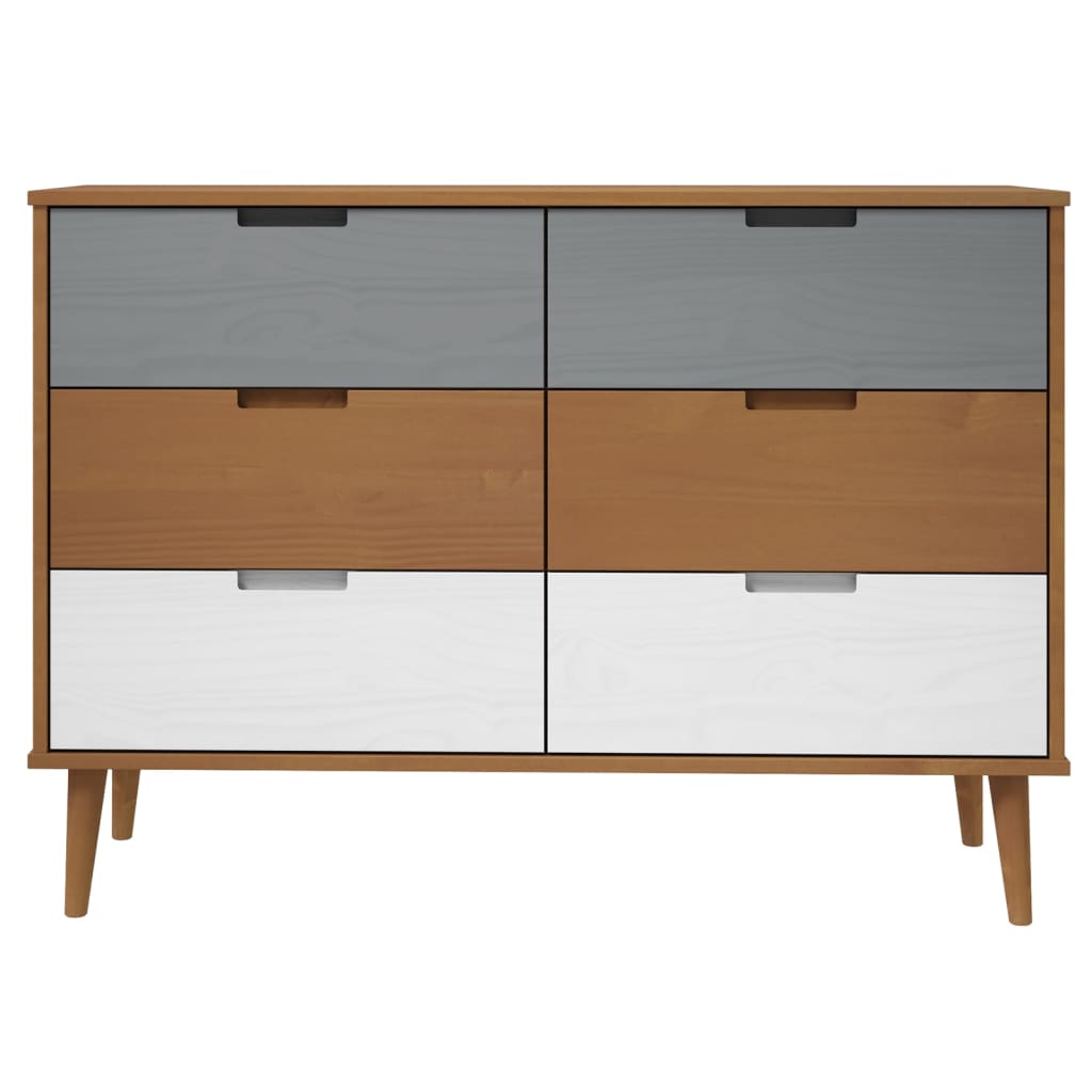 Kaappi MOLDE ruskea 113x40x80 cm täysi mänty - Sisustajankoti.fi