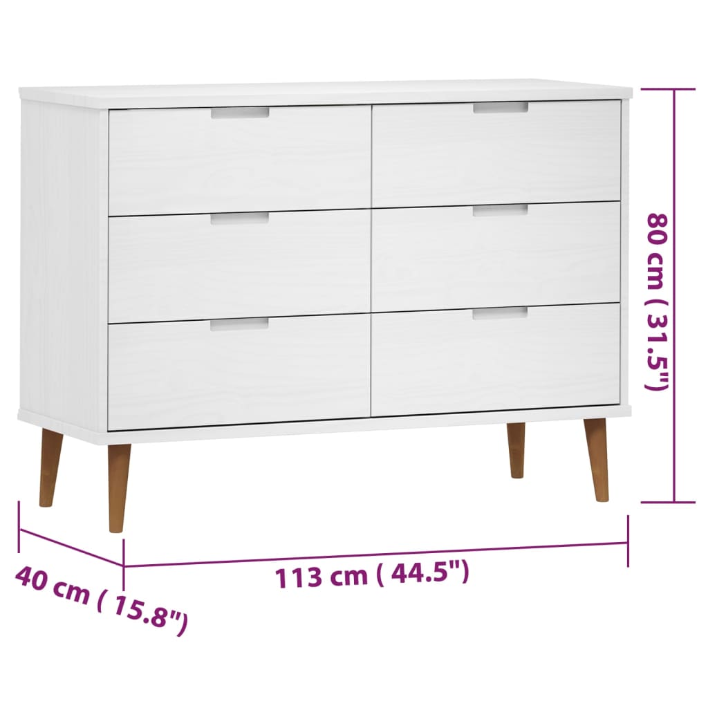 Kaappi MOLDE valkoinen 113x40x80 cm täysi mänty - Sisustajankoti.fi