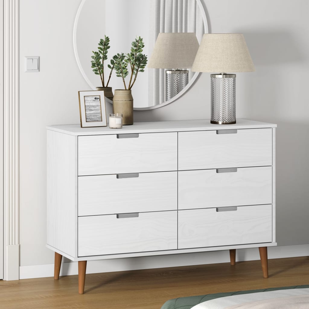 Kaappi MOLDE valkoinen 113x40x80 cm täysi mänty - Sisustajankoti.fi