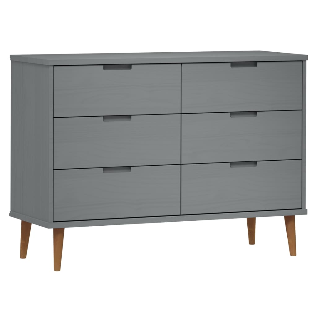 Kaappi MOLDE harmaa 113x40x80 cm täysi mänty - Sisustajankoti.fi