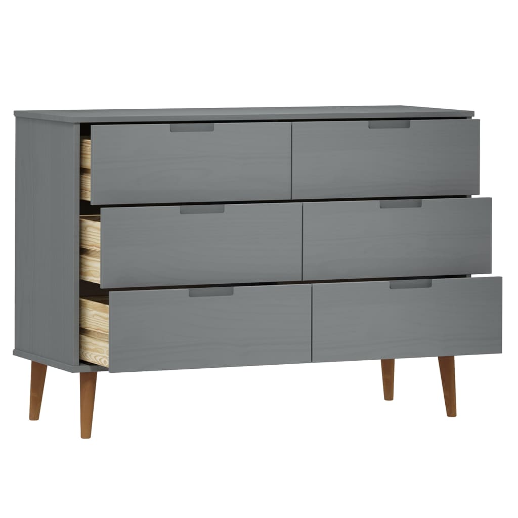 Kaappi MOLDE harmaa 113x40x80 cm täysi mänty - Sisustajankoti.fi