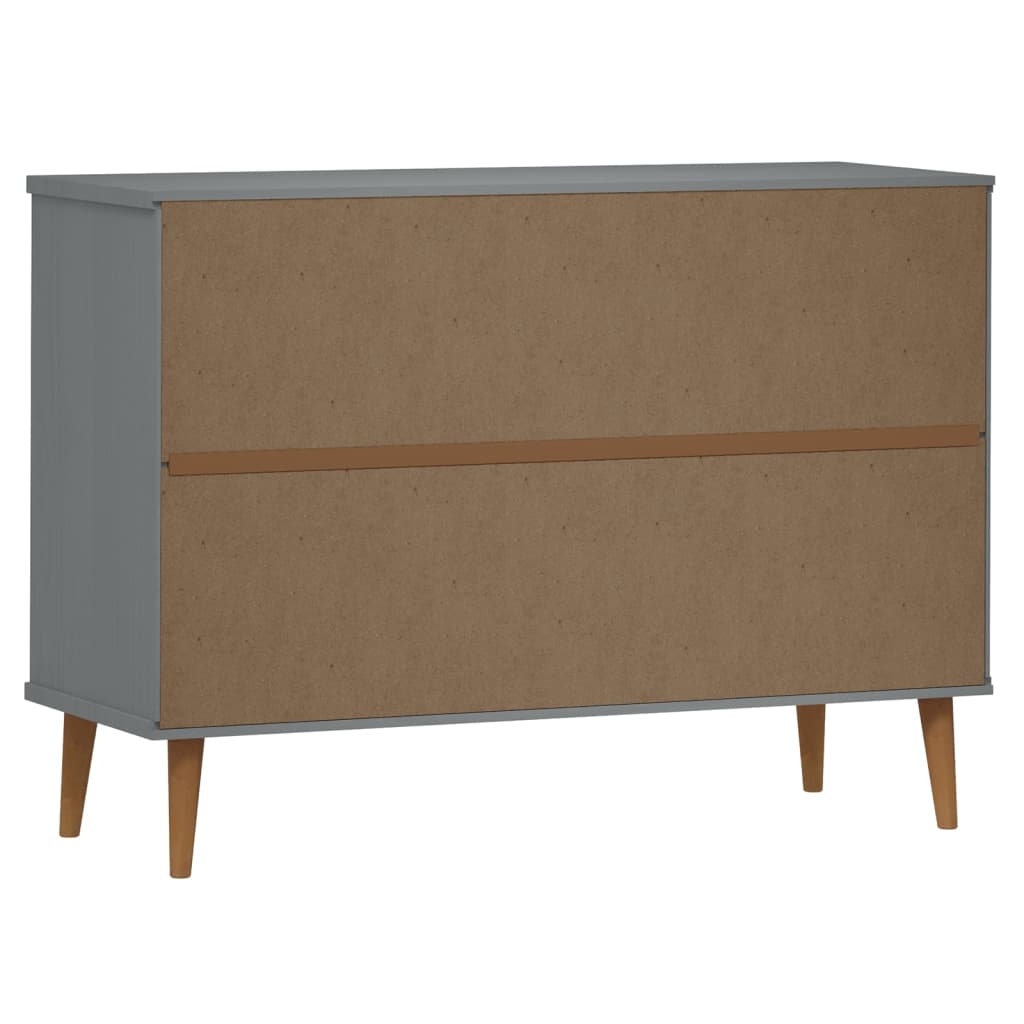 Kaappi MOLDE harmaa 113x40x80 cm täysi mänty - Sisustajankoti.fi
