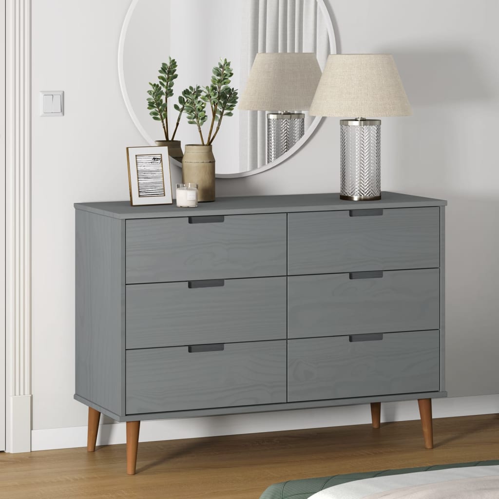 Kaappi MOLDE harmaa 113x40x80 cm täysi mänty - Sisustajankoti.fi