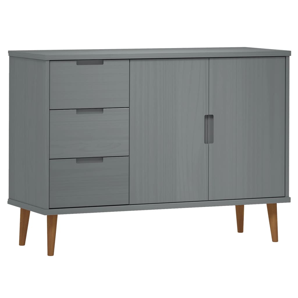 Sivupöytä MOLDE harmaa 113x40x80 cm täysi mänty - Sisustajankoti.fi