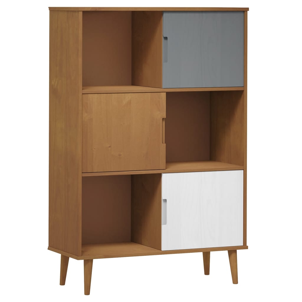 Kirjahylly MOLDE ruskea 90x35x133,5 cm täysi mänty - Sisustajankoti.fi