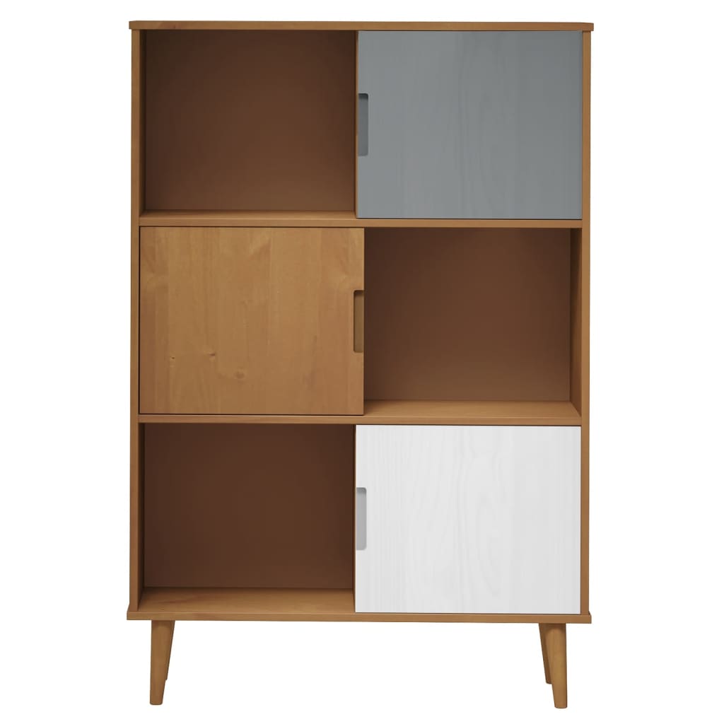 Kirjahylly MOLDE ruskea 90x35x133,5 cm täysi mänty - Sisustajankoti.fi