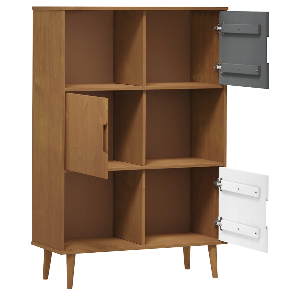 Kirjahylly MOLDE ruskea 90x35x133,5 cm täysi mänty - Sisustajankoti.fi