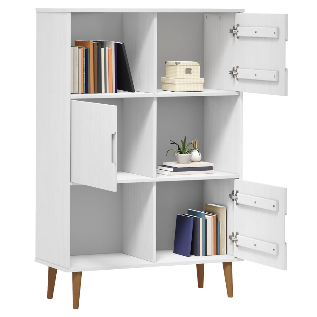 Kirjahylly MOLDE valkoinen 90x35x133,5 cm täysi mänty - Sisustajankoti.fi