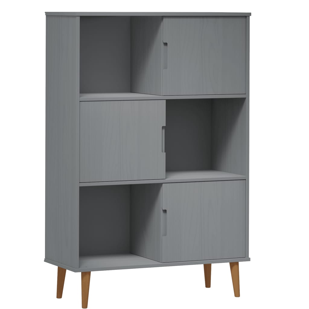 Kirjahylly MOLDE harmaa 90x35x133,5 cm täysi mänty - Sisustajankoti.fi