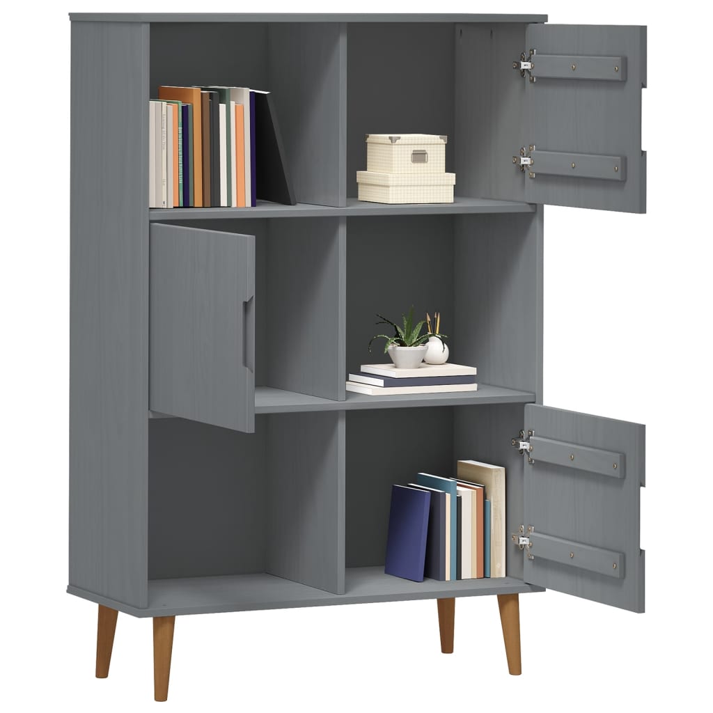 Kirjahylly MOLDE harmaa 90x35x133,5 cm täysi mänty - Sisustajankoti.fi