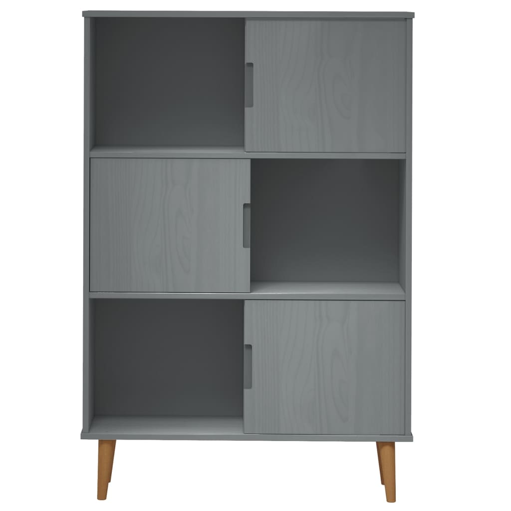 Kirjahylly MOLDE harmaa 90x35x133,5 cm täysi mänty - Sisustajankoti.fi