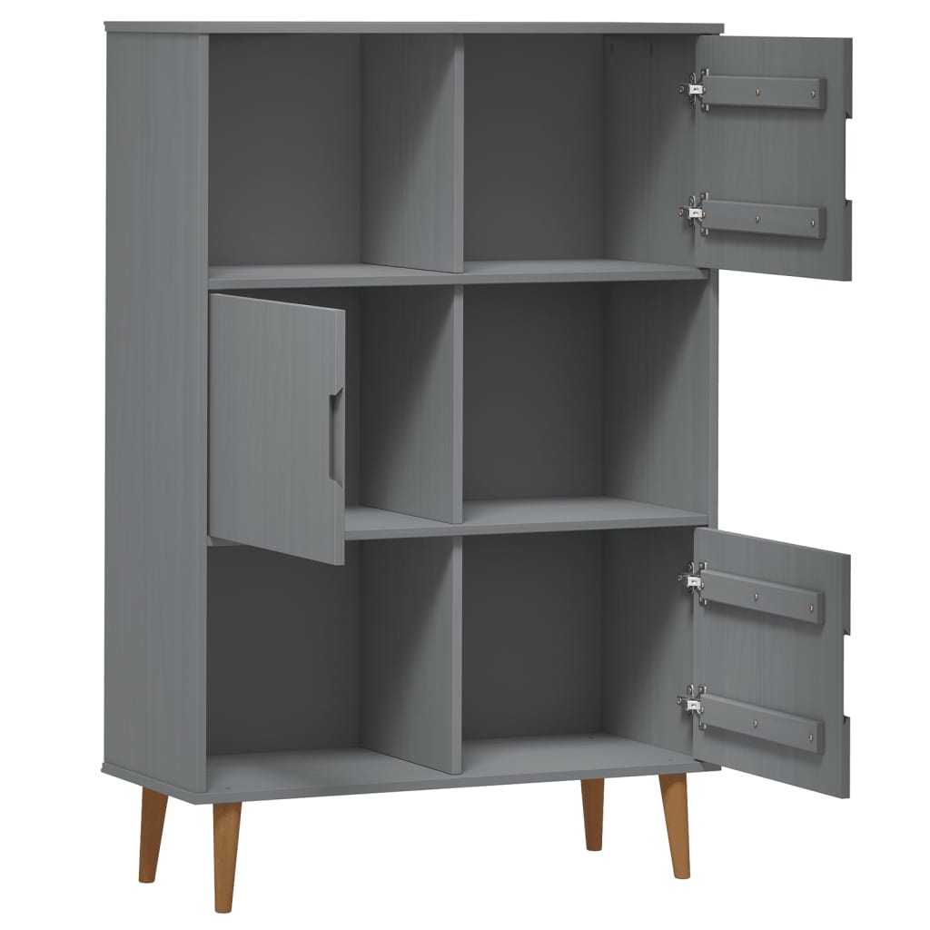 Kirjahylly MOLDE harmaa 90x35x133,5 cm täysi mänty - Sisustajankoti.fi