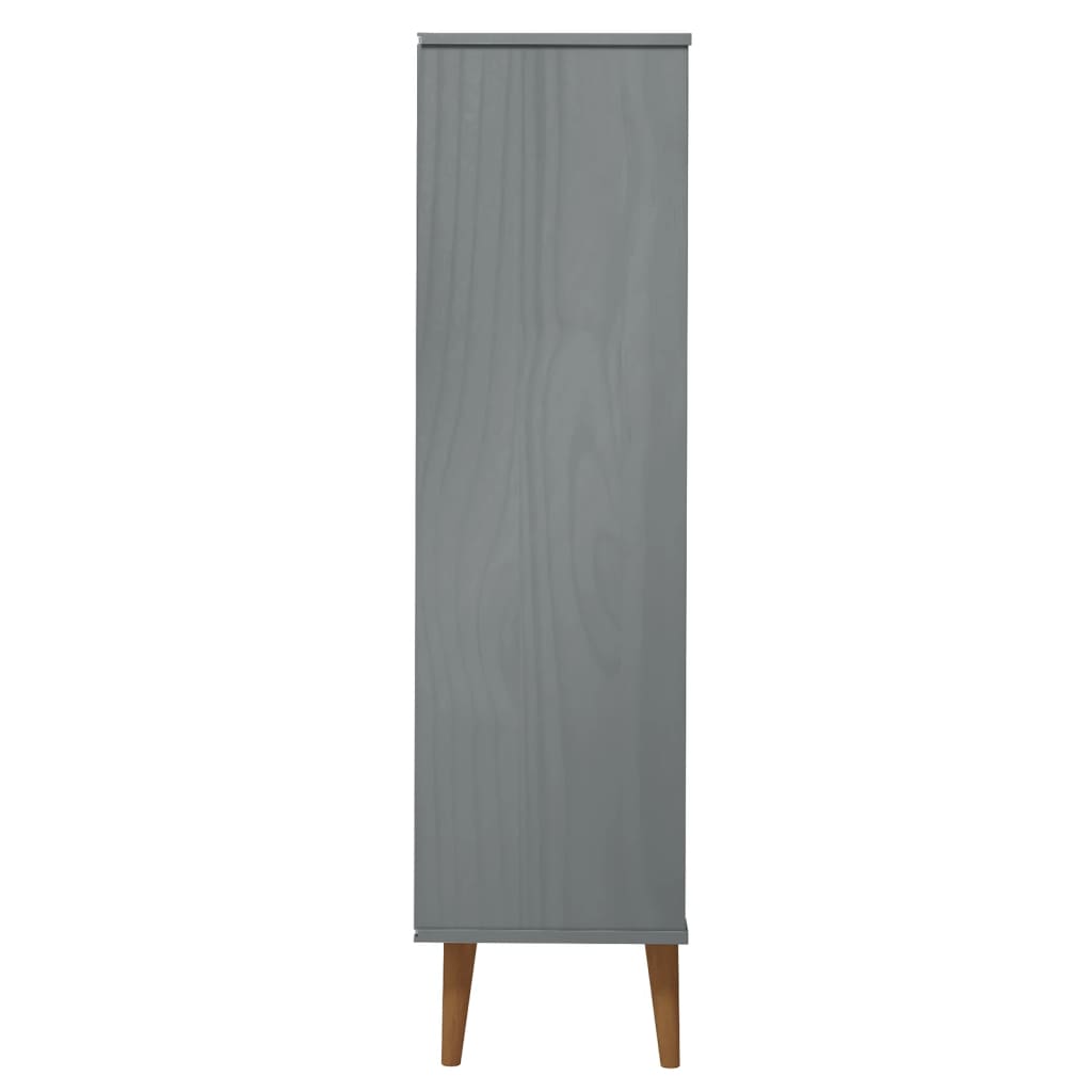 Kirjahylly MOLDE harmaa 90x35x133,5 cm täysi mänty - Sisustajankoti.fi