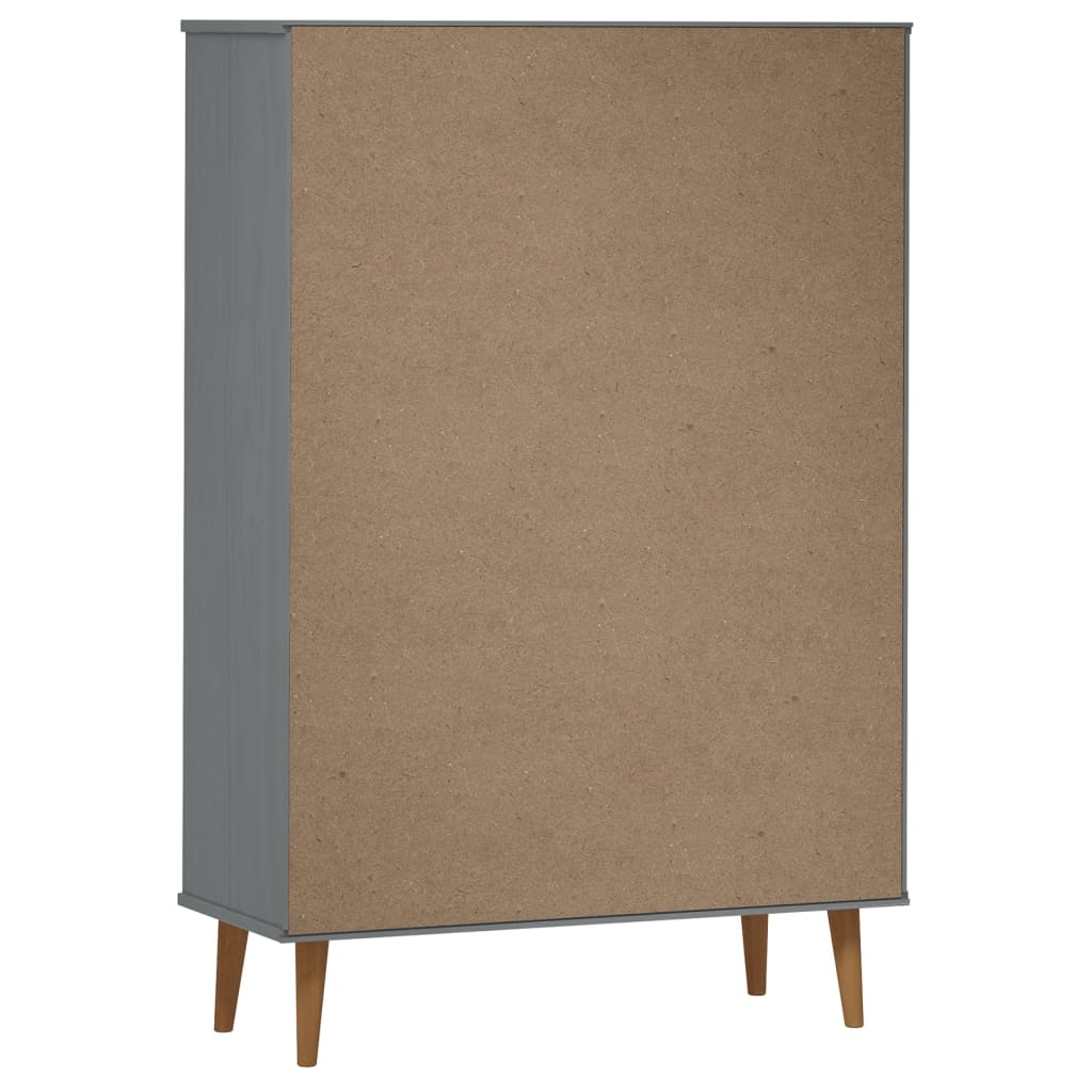 Kirjahylly MOLDE harmaa 90x35x133,5 cm täysi mänty - Sisustajankoti.fi