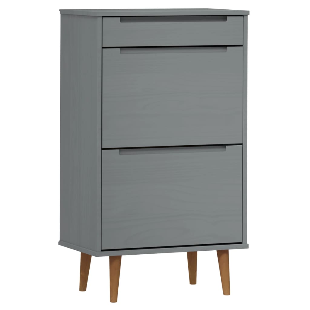 Kenkäkaappi MOLDE harmaa 59,5x35x103 cm täysi mänty - Sisustajankoti.fi