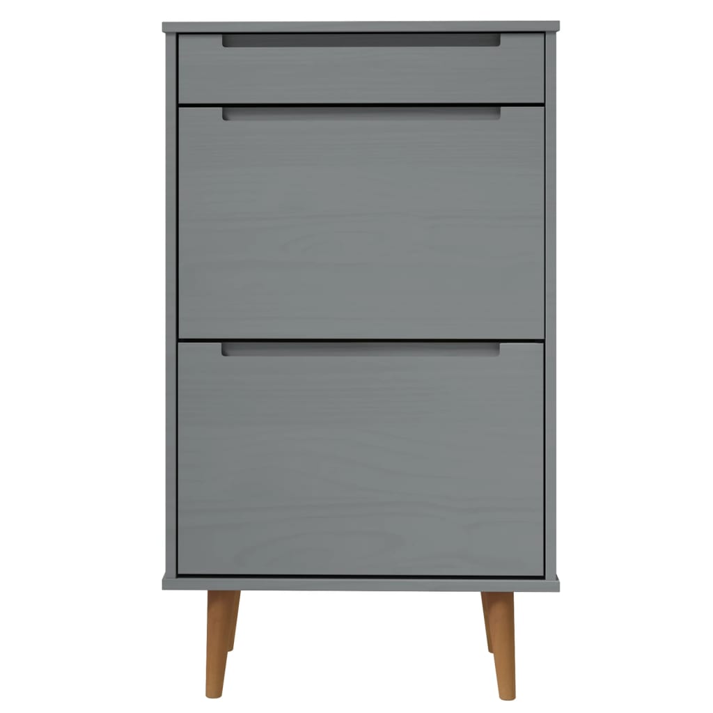 Kenkäkaappi MOLDE harmaa 59,5x35x103 cm täysi mänty - Sisustajankoti.fi