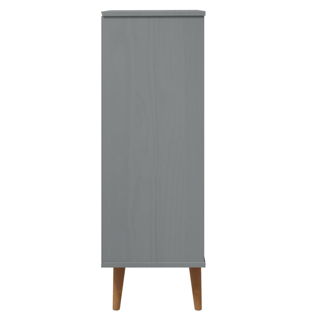 Kenkäkaappi MOLDE harmaa 59,5x35x103 cm täysi mänty - Sisustajankoti.fi