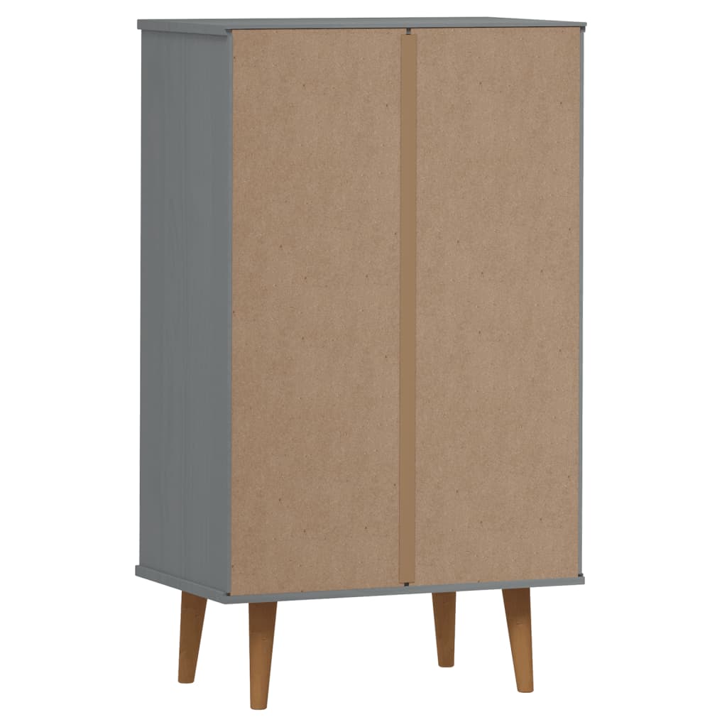 Kenkäkaappi MOLDE harmaa 59,5x35x103 cm täysi mänty - Sisustajankoti.fi