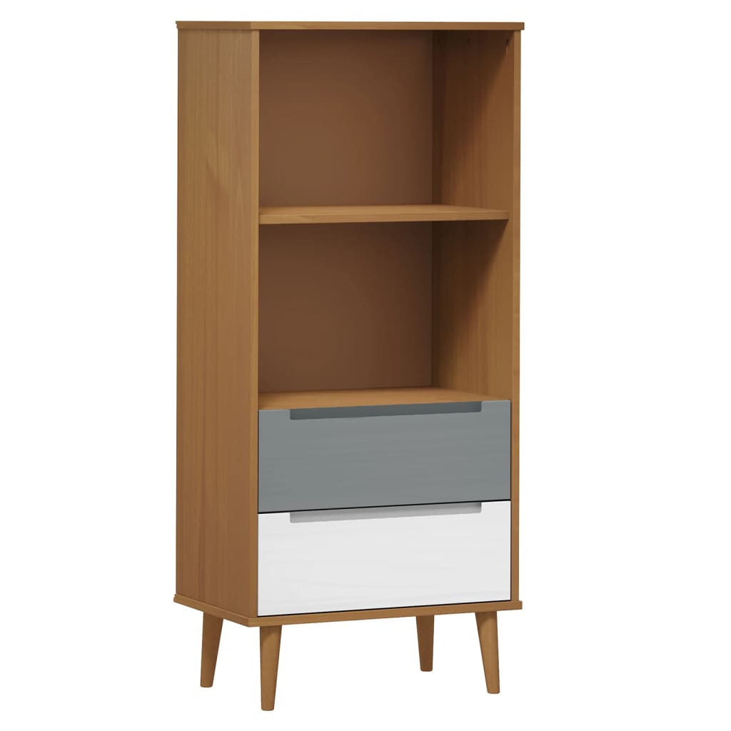 Kirjahylly MOLDE ruskea 60x35x133,5 cm täysi mänty - Sisustajankoti.fi