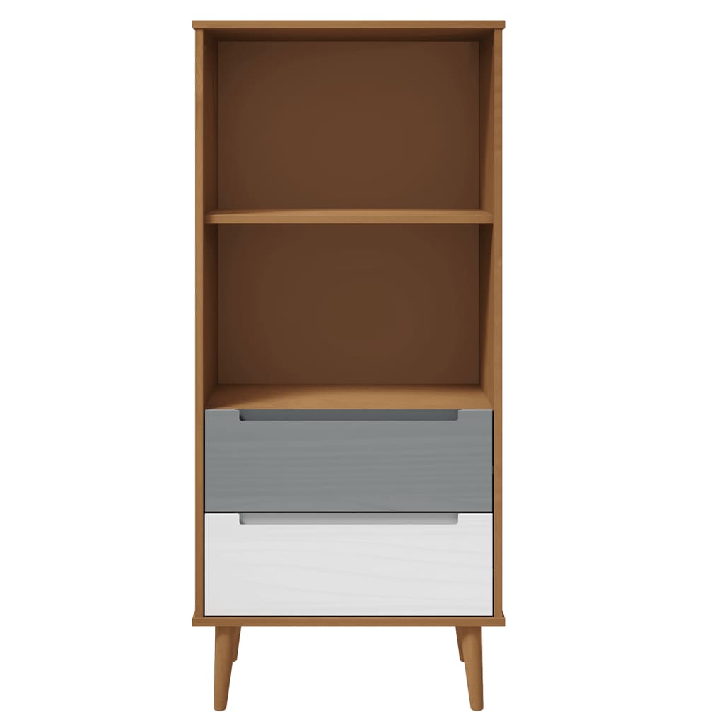 Kirjahylly MOLDE ruskea 60x35x133,5 cm täysi mänty - Sisustajankoti.fi