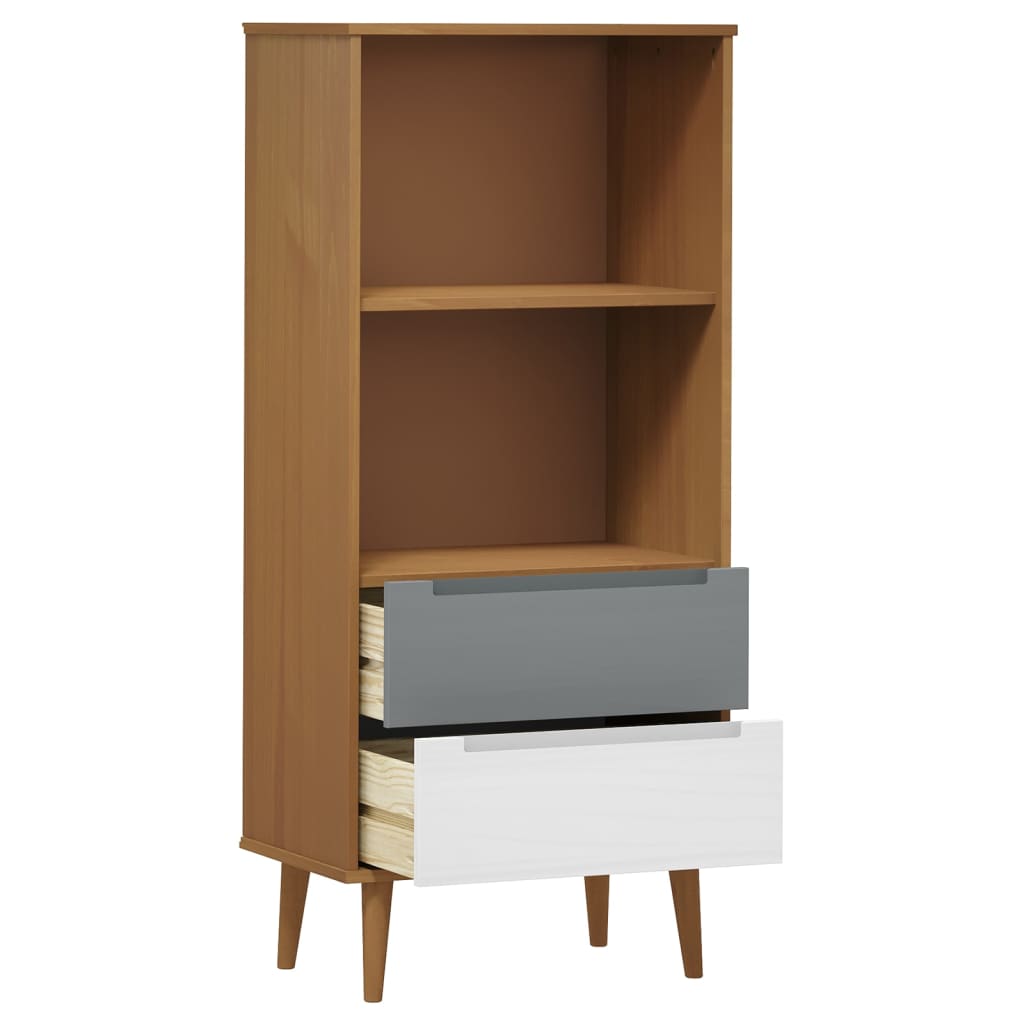 Kirjahylly MOLDE ruskea 60x35x133,5 cm täysi mänty - Sisustajankoti.fi
