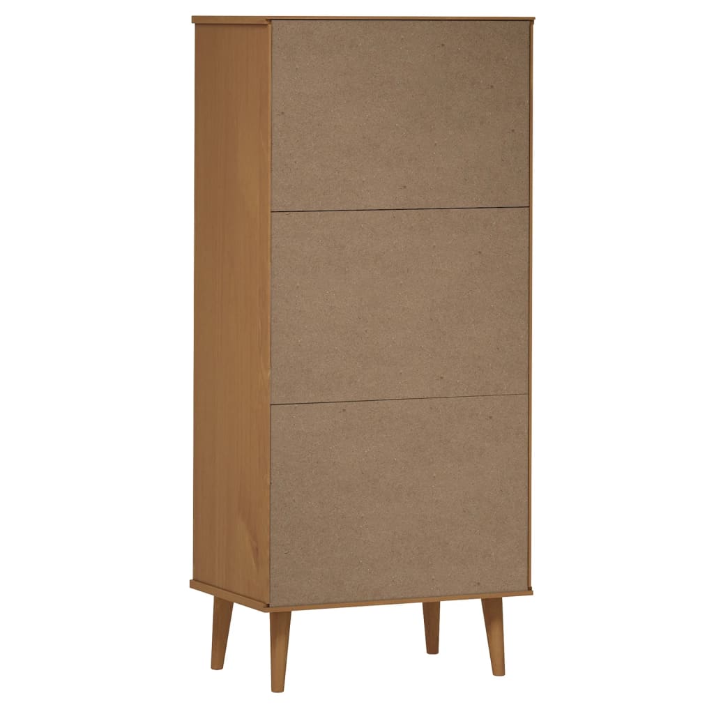 Kirjahylly MOLDE ruskea 60x35x133,5 cm täysi mänty - Sisustajankoti.fi