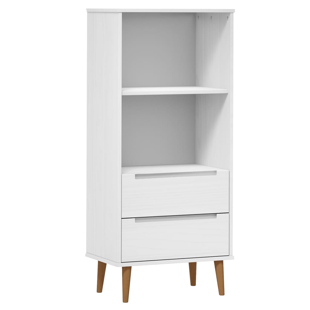 Kirjahylly MOLDE valkoinen 60x35x133,5 cm täysi mänty - Sisustajankoti.fi