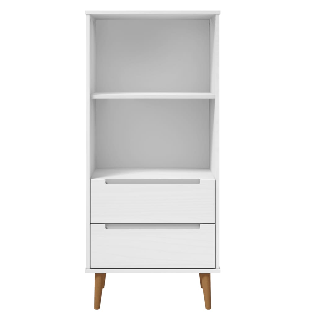 Kirjahylly MOLDE valkoinen 60x35x133,5 cm täysi mänty - Sisustajankoti.fi
