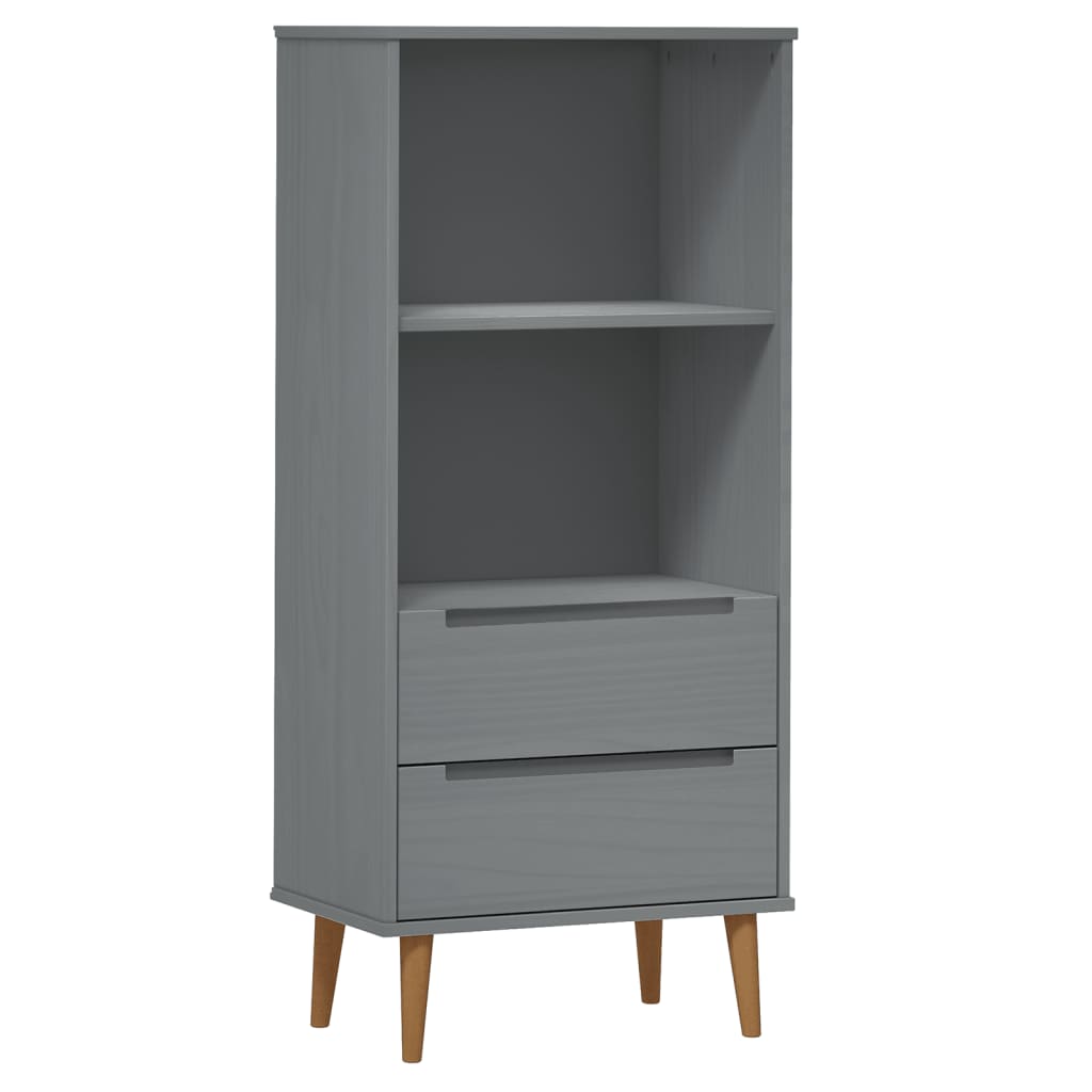 Kirjahylly MOLDE harmaa 60x35x133,5 cm täysi mänty - Sisustajankoti.fi